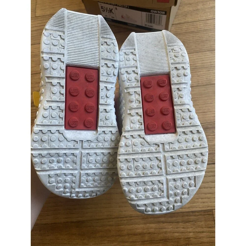 Adidas Lego Kids' Red White Size 5.5K Toddler Baby Sneakers With Box Rare GUC!